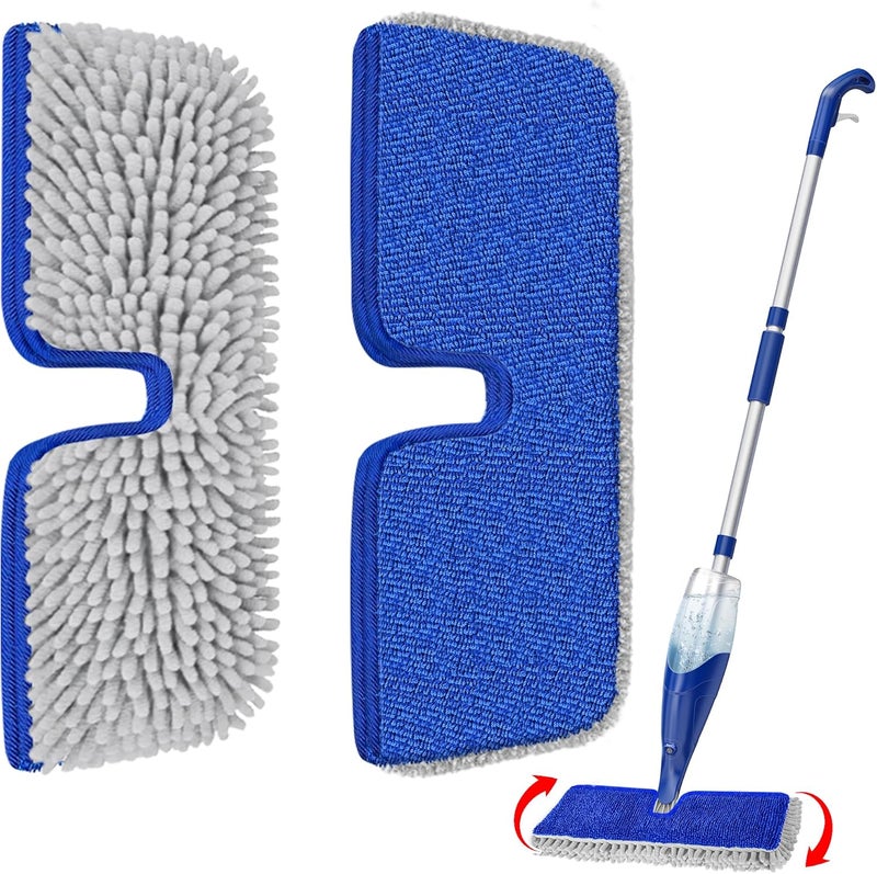 PAPCLEAN Double-Sided Mop Pads for O-Cedar ProMist MAX Spray Mop - Reusable Microfiber for Kitchen Bathroom Tile Cleaning - Washable Absorbent Chenille for Hardwood Laminate Floor Cleaning - Image 1